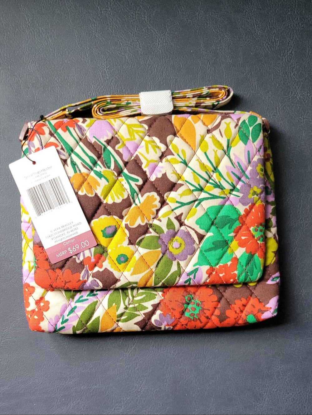 NWT Vera Bradley Small Floral Hipster Crossbody Purse "Evening Garden"
